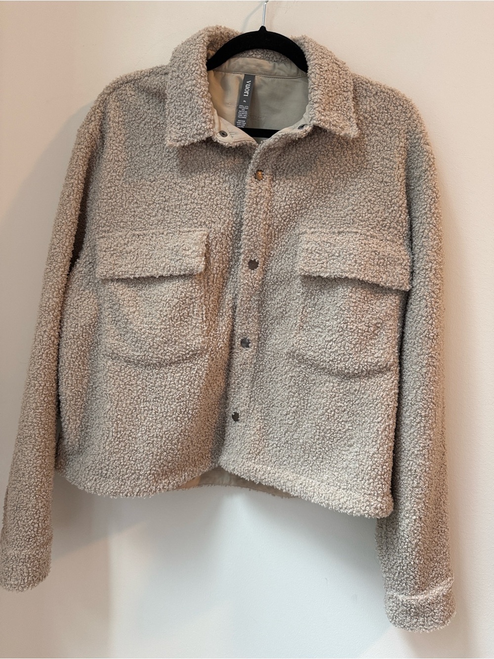 Vuori Neutral Beige Sherpa- Shirt Jacket. Size XL  Like New